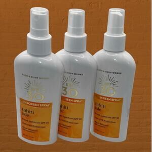Bath & Body Works Tahiti Isle SPF 30 Sunscreen Spray 6oz Lot 3 Broad Spectrum